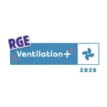 logo RGE ventilation plus 2026, certification de Frédéric Foucher de Foucher Solution Confort, plombier chauffagiste RGE qui intervient à Arras, Lens, Liévin, Bapaume, Douai, Béthune